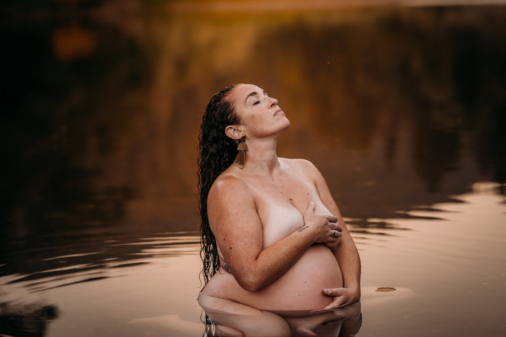Gorgeous up close nude maternity photoshoot in Russian River Lake by inclusive newborn, maternity, family, and wedding photographer, Kati Douglas of Xilo Photography. Kati is known for her documentary style photography that captures emotion and connection.