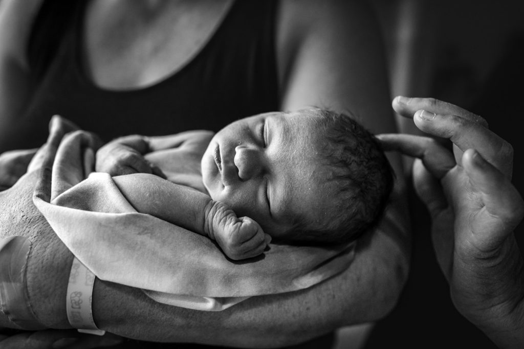 Alta Bates Hospital Newborn baby portrait in mother's arms